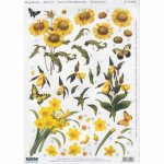 3D Precut Sheet - Sunflowers, Slippers, Narcissus
