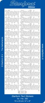 Stickers - Happy Birthday - Silver