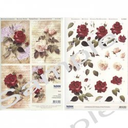 3D Precut Sheet - Red and Pink Roses