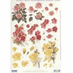 3D Precut Sheet - Roses - pink/red/yellow