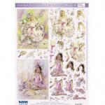 3D Precut Sheet - Girl on Bench / Girl Tying Skates