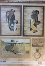 3D Pearlized Precut Sheet - Vintage Cars & Van