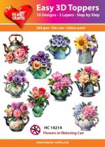 Flowers in Watering Cans 3D Toppers