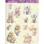 3D Precut Sheet - Bunny Dog Teddy Kitty - Nice & Easy