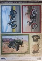 3D Pearlized Precut Sheet - Motor Cycles & Jeep