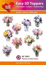 Flowers in Glass Vases 3D Toppers