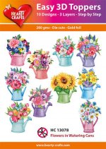 Flowers in Watering Cans 3D Toppers