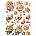 3D Precut Sheet - Flowers Yellow Roses
