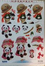 3D Cutting Sheet - Boy with Lantern & Girl with Panda