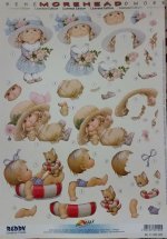 3D Cutting Sheet - Girl and Flowers & Swimming - Morehead