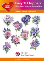 Blue Violet Flowers 3D Toppers