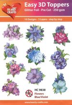 Flowers Blue/Violet 3D Toppers