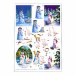 3D Metallic Precut Sheet - Snowmen