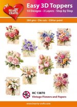 Vintage Flowers & Papers 3D Toppers