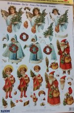 3D Precut Sheet - Christmas Angel, Children, Santa