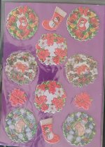 3D Relief Stickers - Christmas Wreaths 2